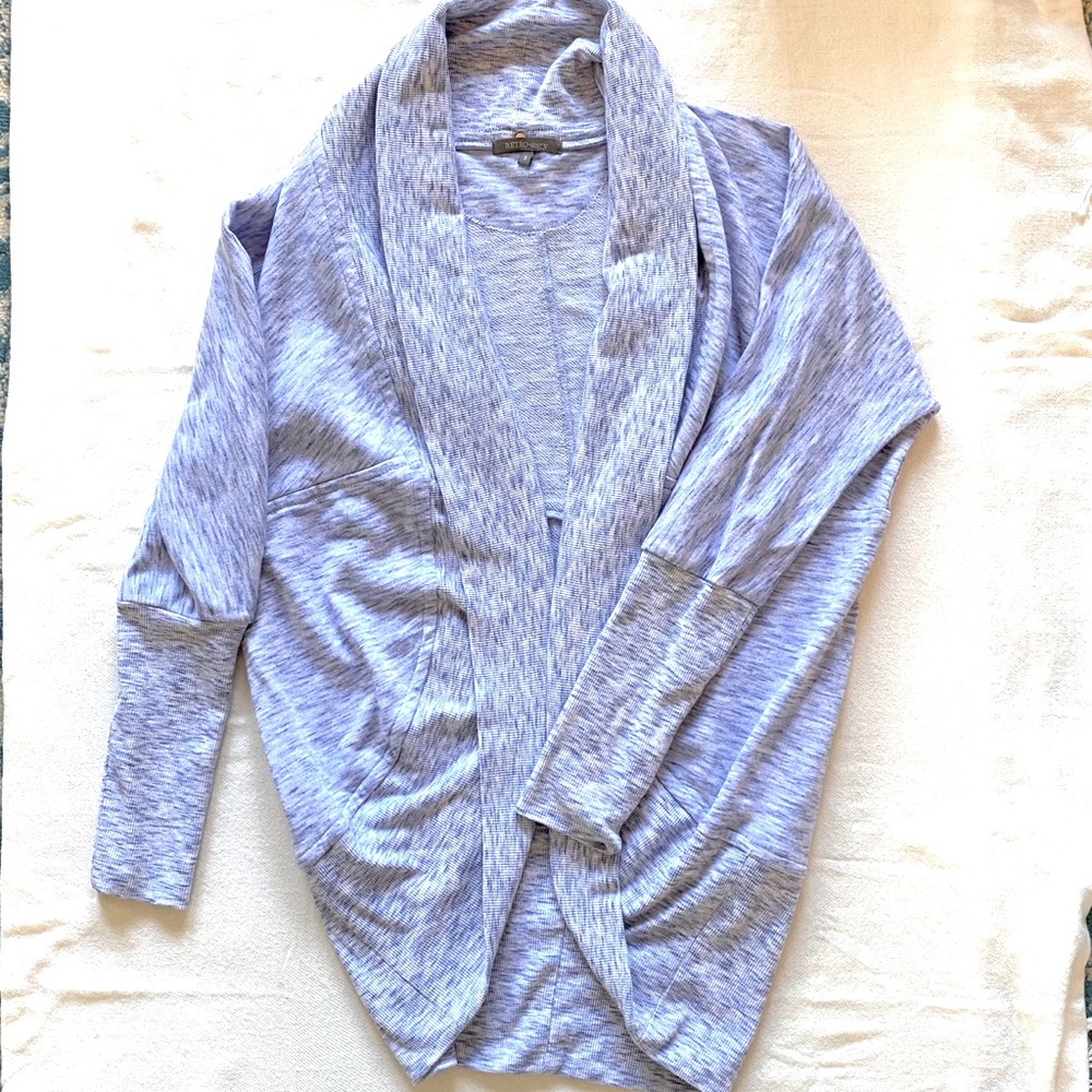 Blue Sweatshirt Style Circle Cardigan